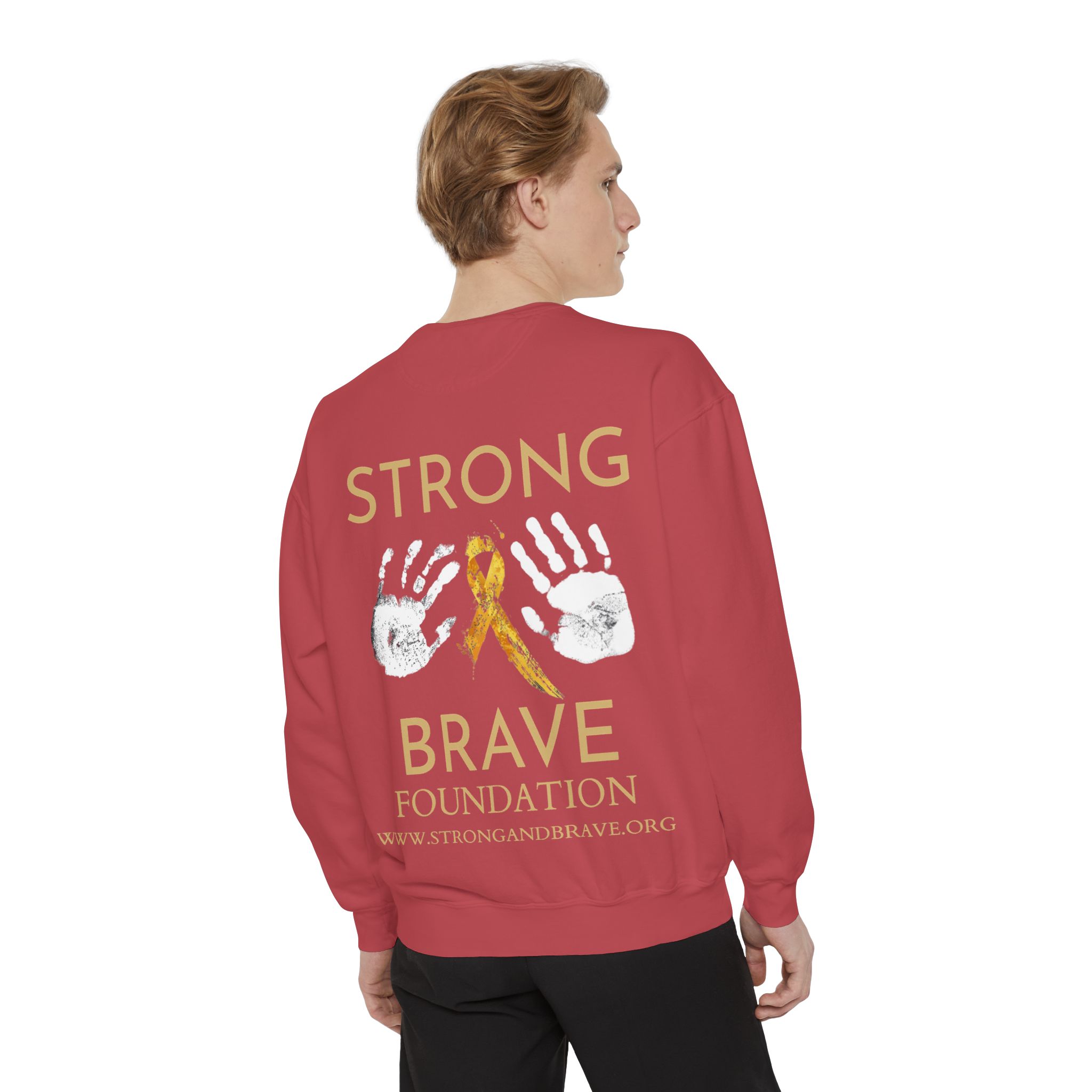 Strong & Brave Foundation Sweatshirt — Gold Ribbon Awareness Crewneck - Image 60