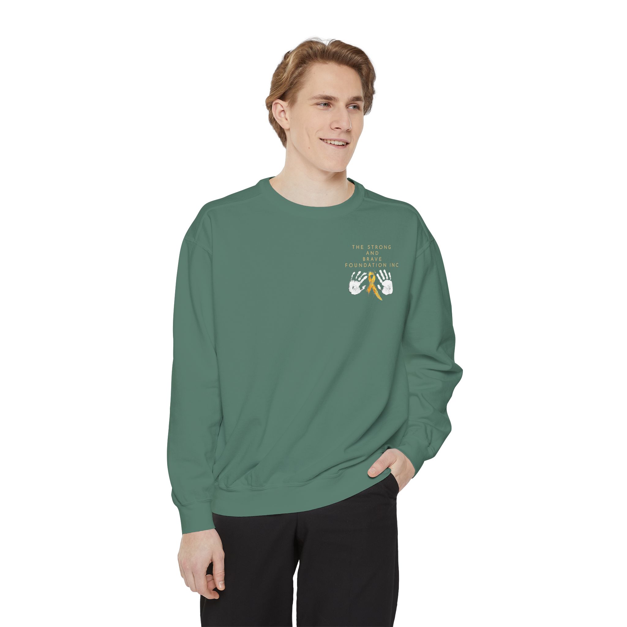 Strong & Brave Foundation Sweatshirt — Gold Ribbon Awareness Crewneck - Image 19