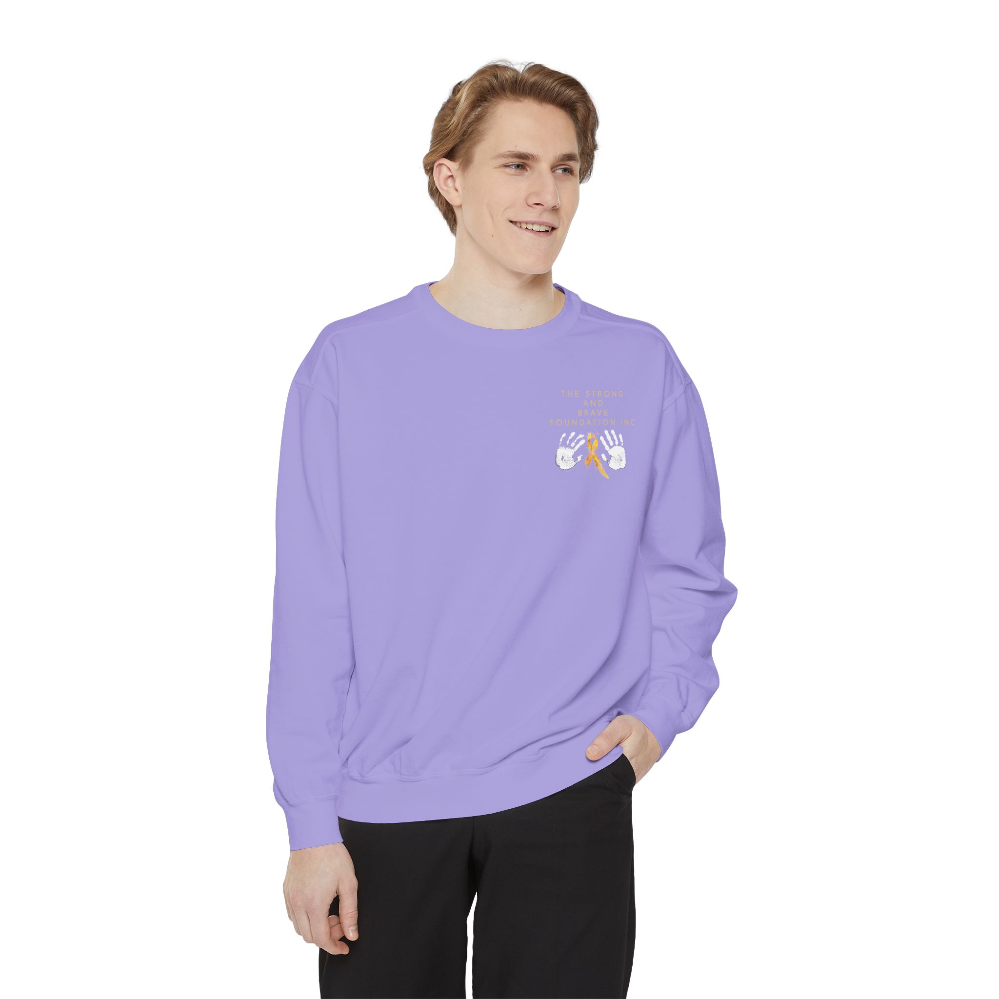 Strong & Brave Foundation Sweatshirt — Gold Ribbon Awareness Crewneck - Image 51