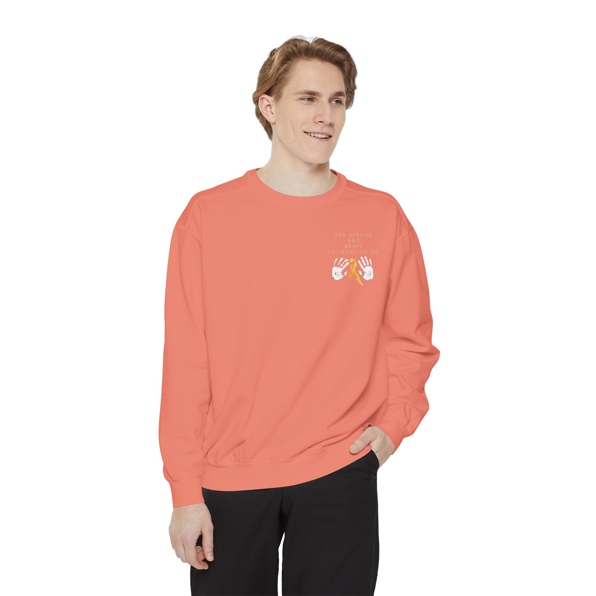 Strong & Brave Foundation Sweatshirt — Gold Ribbon Awareness Crewneck - Image 7
