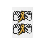 Larger -Awareness Ribbon Hand Temporary Tattoos — Gold Support Ribbon Body Stickers