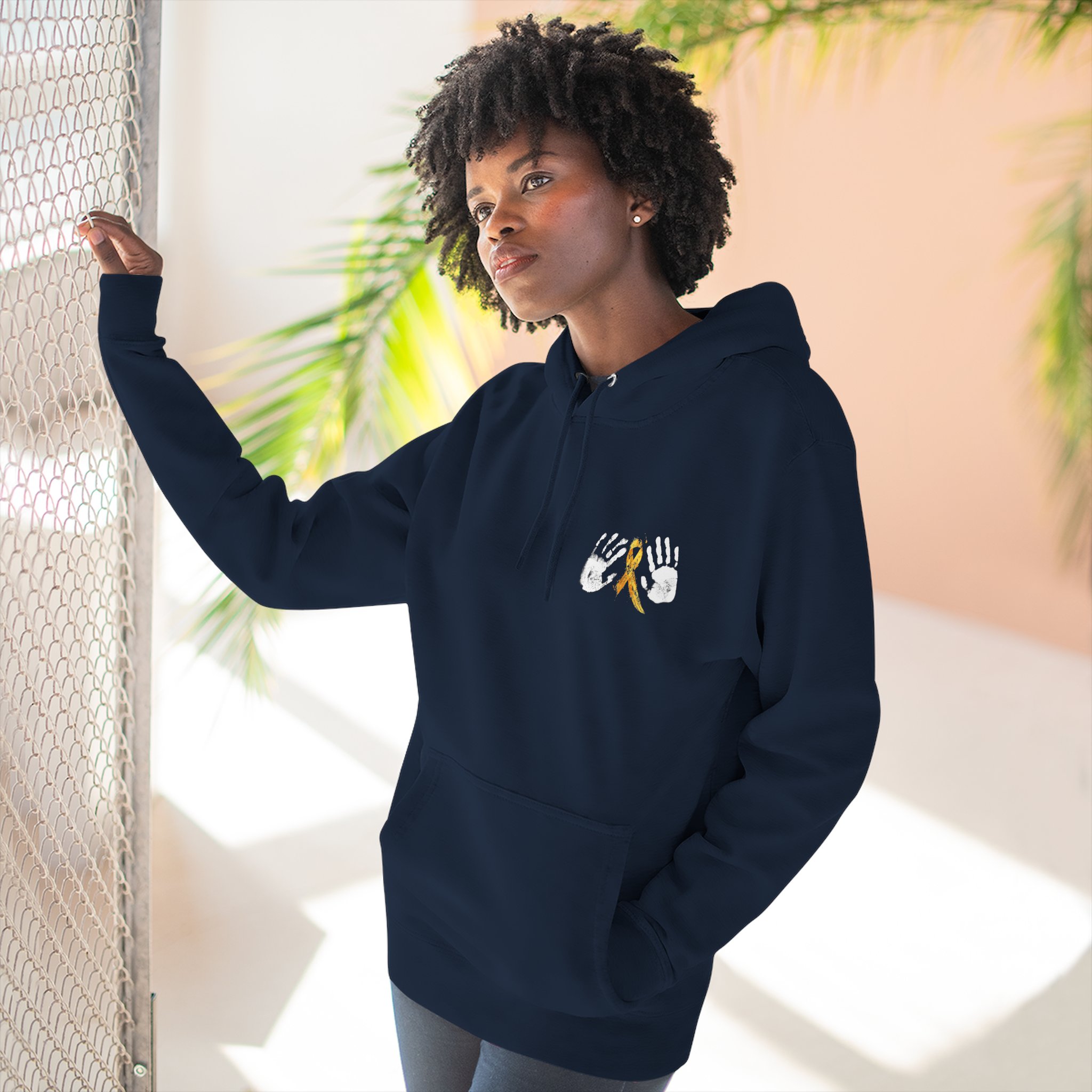 Hope Ribbon Hoodie — Awareness Ribbon Fleece Pullover - Image 5
