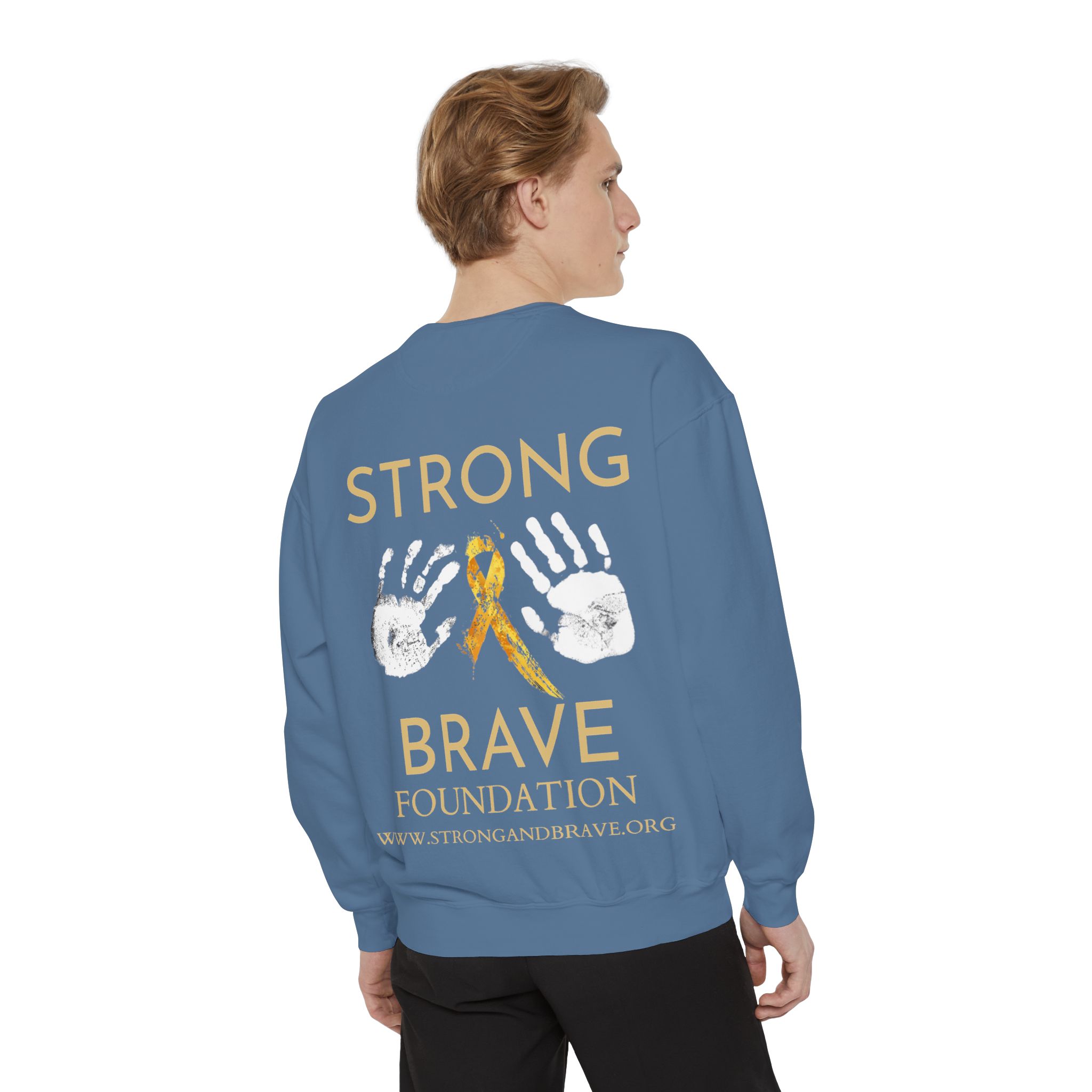 Strong & Brave Foundation Sweatshirt — Gold Ribbon Awareness Crewneck - Image 40