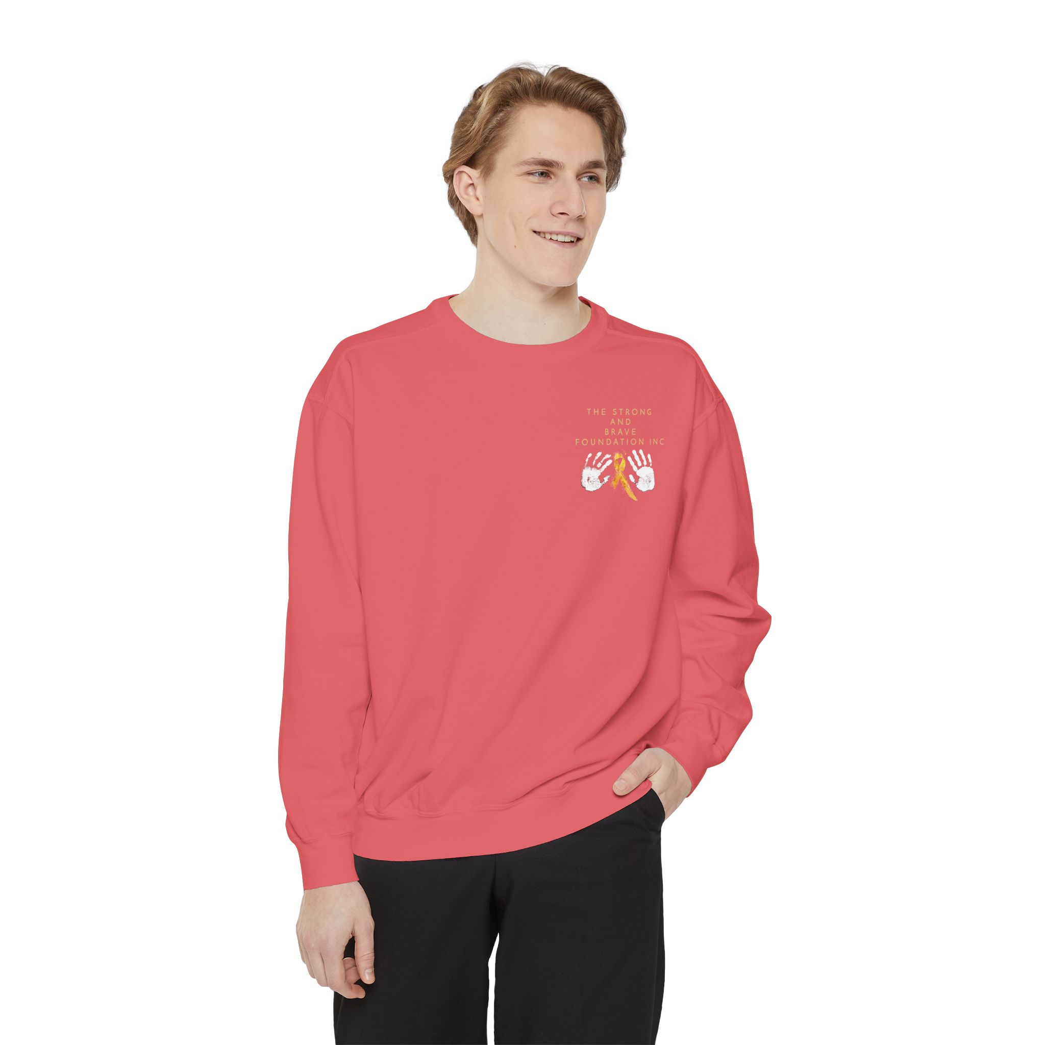 Strong & Brave Foundation Sweatshirt — Gold Ribbon Awareness Crewneck - Image 55