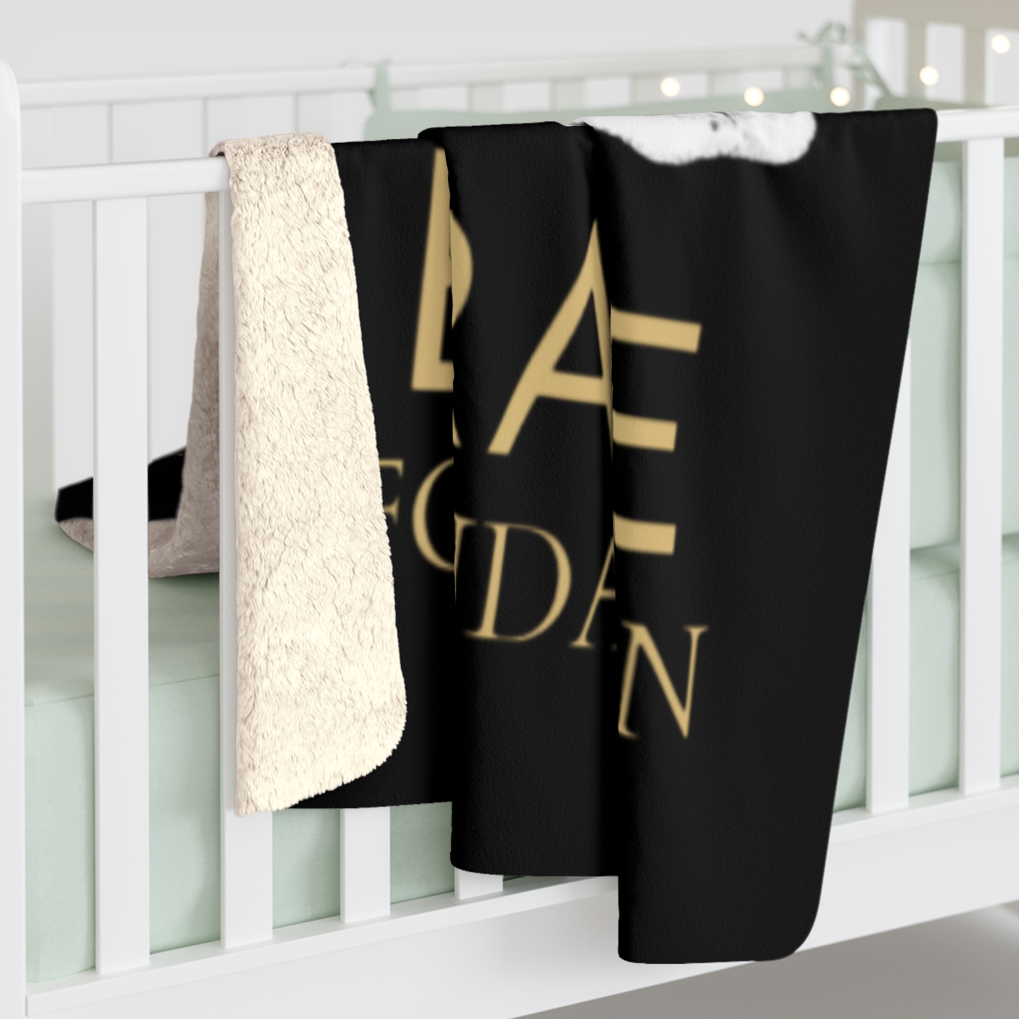 Strong & Brave Foundation Sherpa Blanket — Gold Ribbon Awareness Throw - Image 4