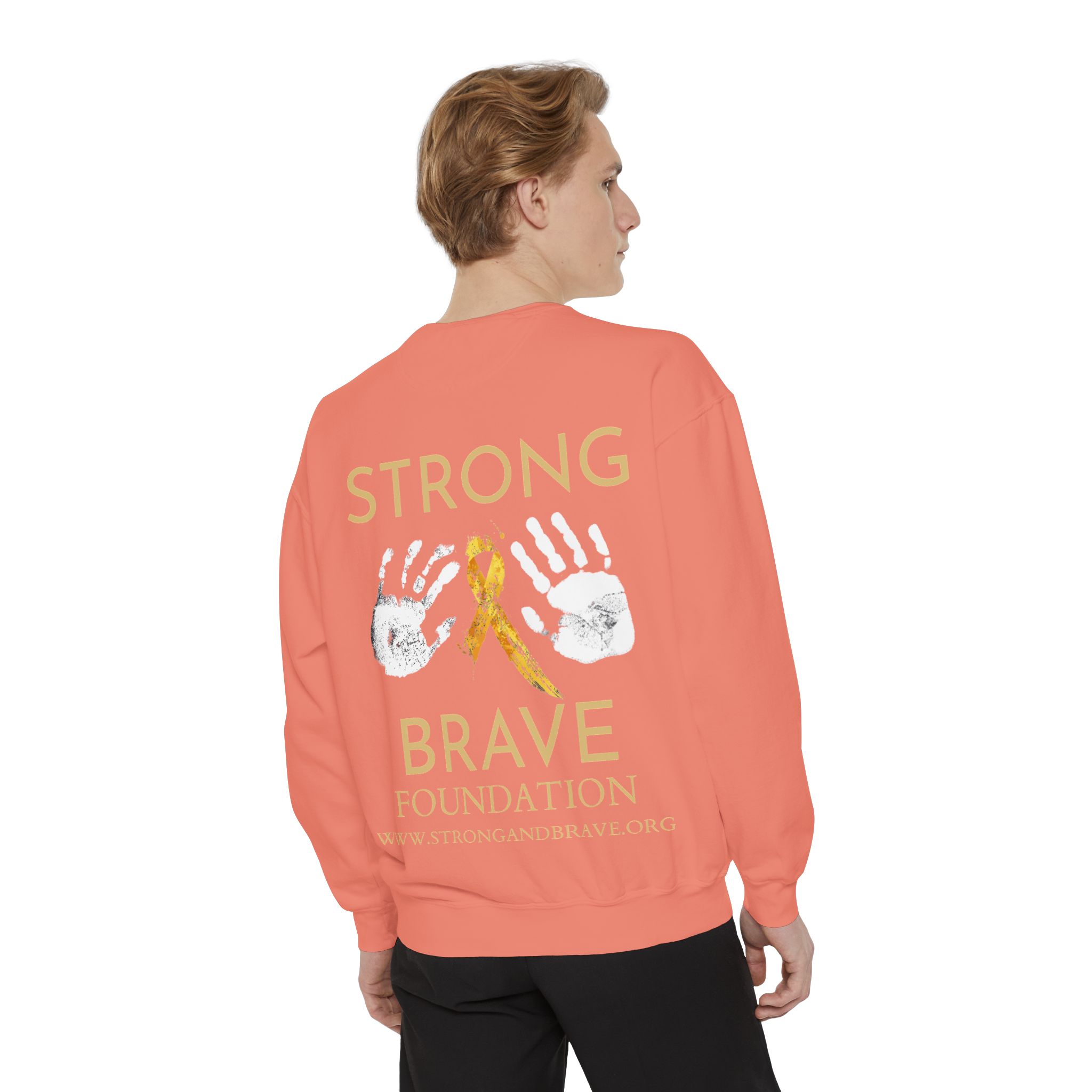 Strong & Brave Foundation Sweatshirt — Gold Ribbon Awareness Crewneck - Image 8