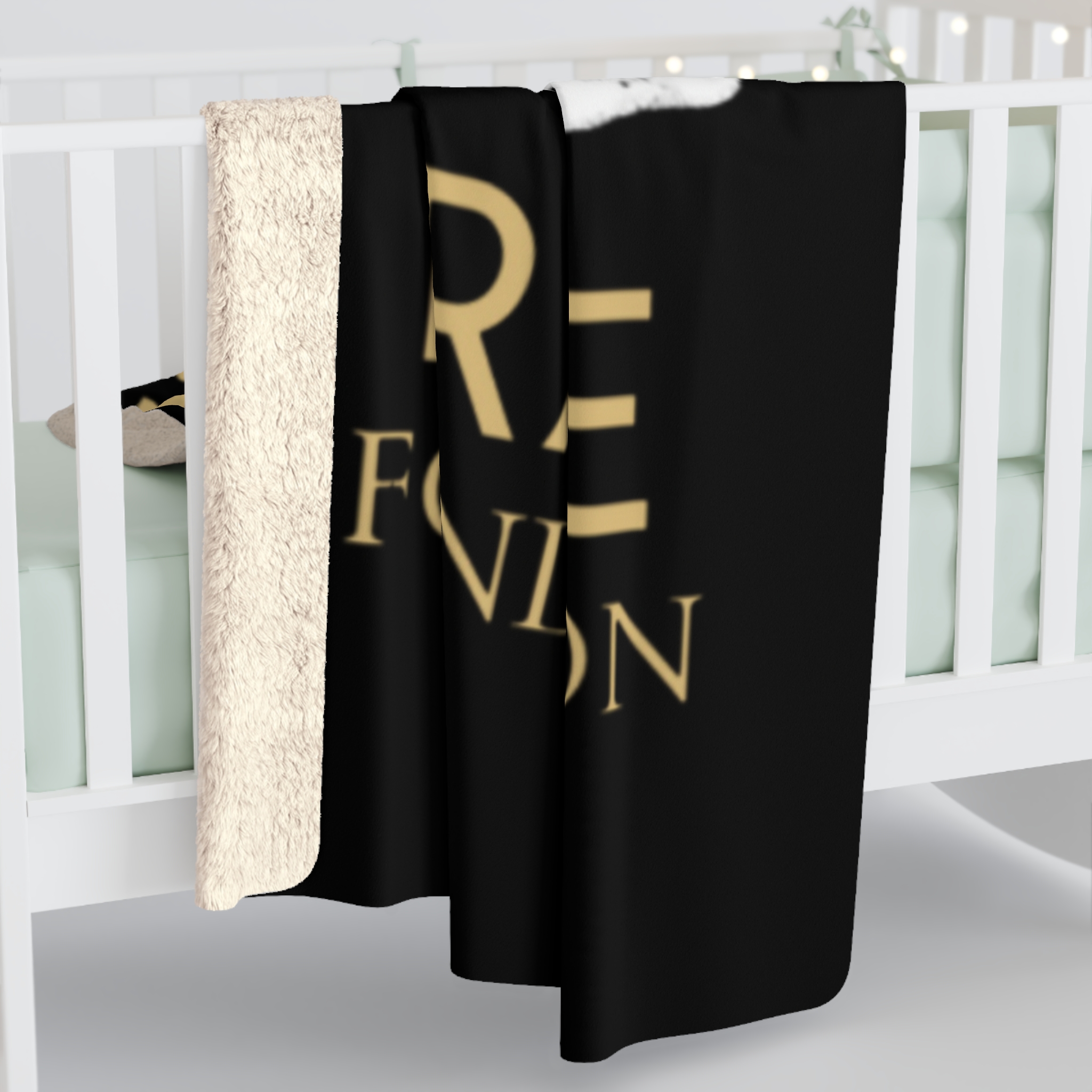 Strong & Brave Foundation Sherpa Blanket — Gold Ribbon Awareness Throw - Image 8