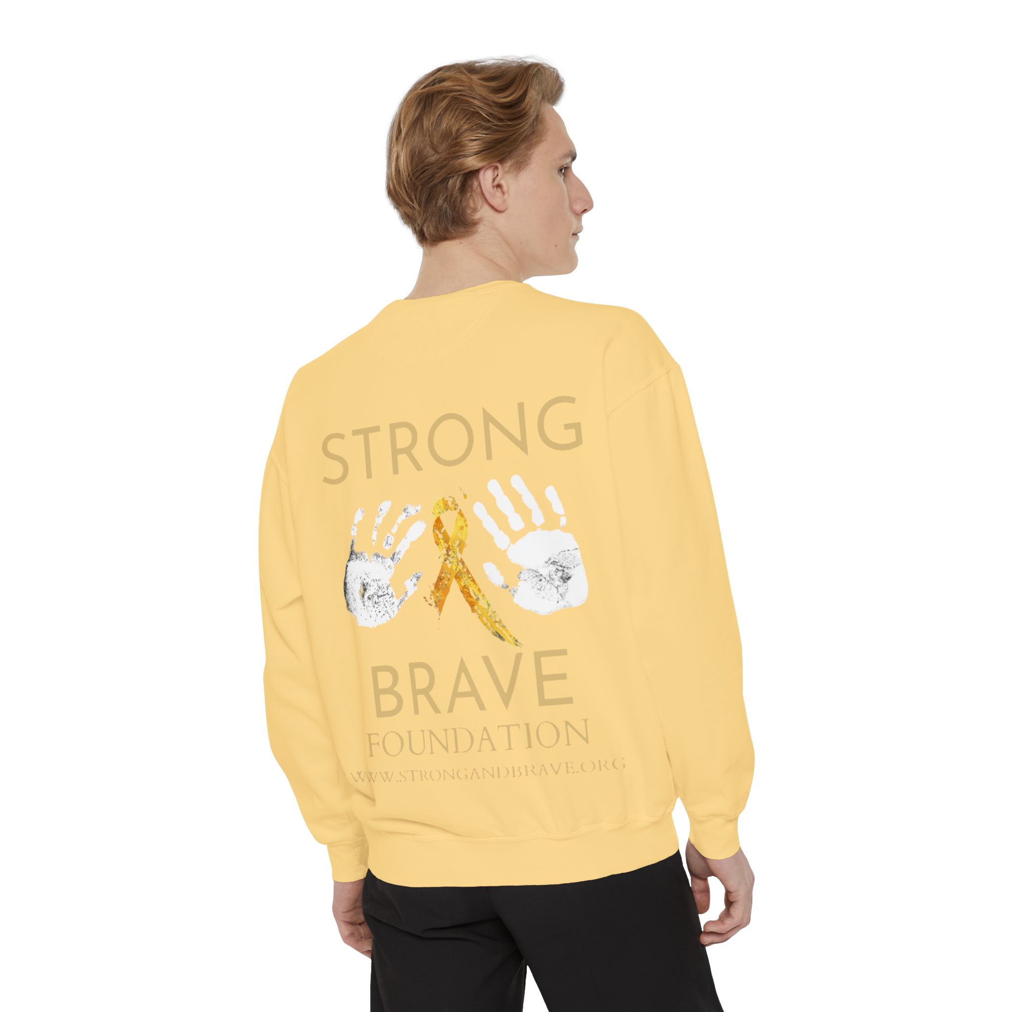 Strong & Brave Foundation Sweatshirt — Gold Ribbon Awareness Crewneck - Image 12
