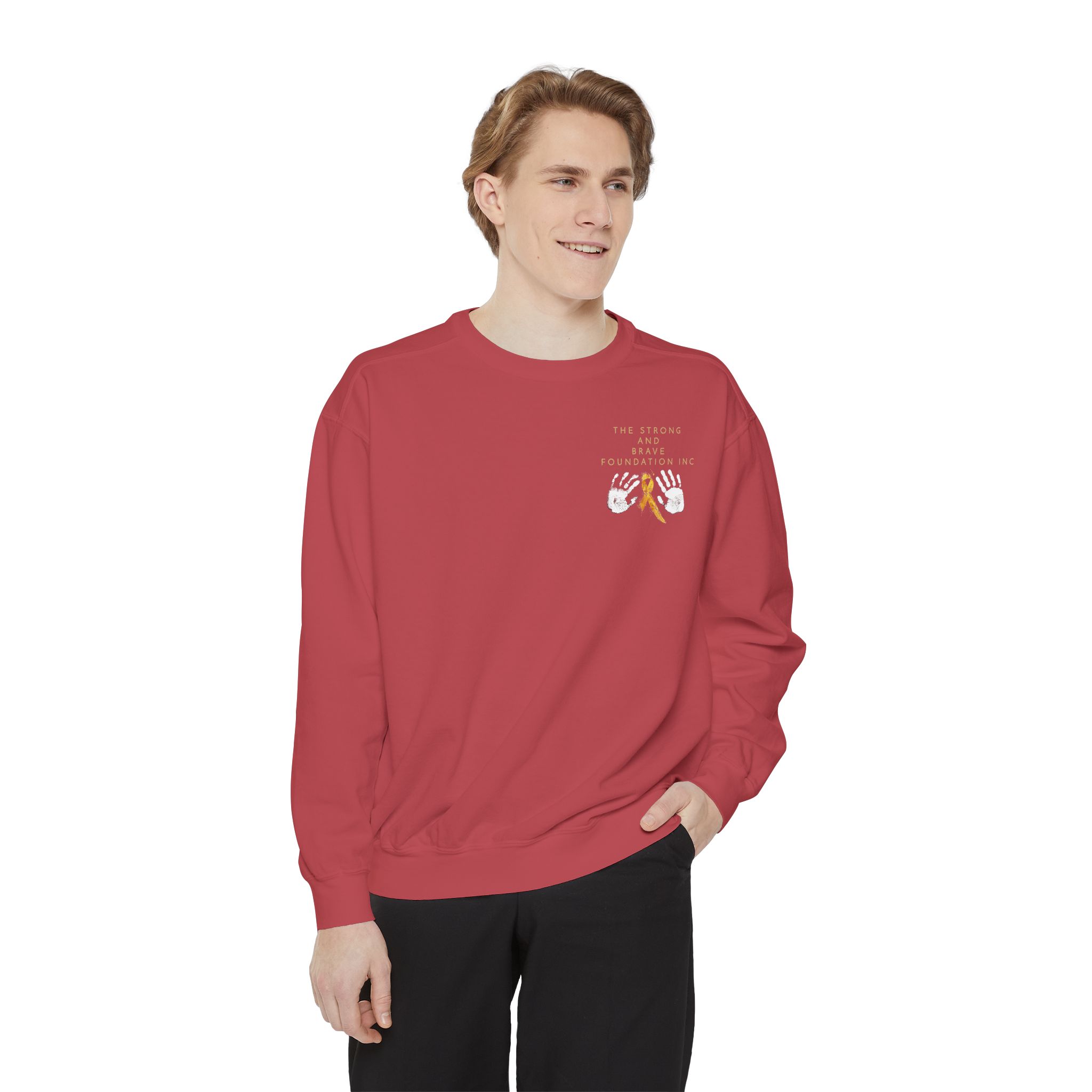 Strong & Brave Foundation Sweatshirt — Gold Ribbon Awareness Crewneck - Image 59