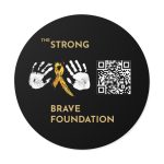 Strong & Brave Foundation Vinyl Stickers With QR - Empowering Support for Cancer Awareness