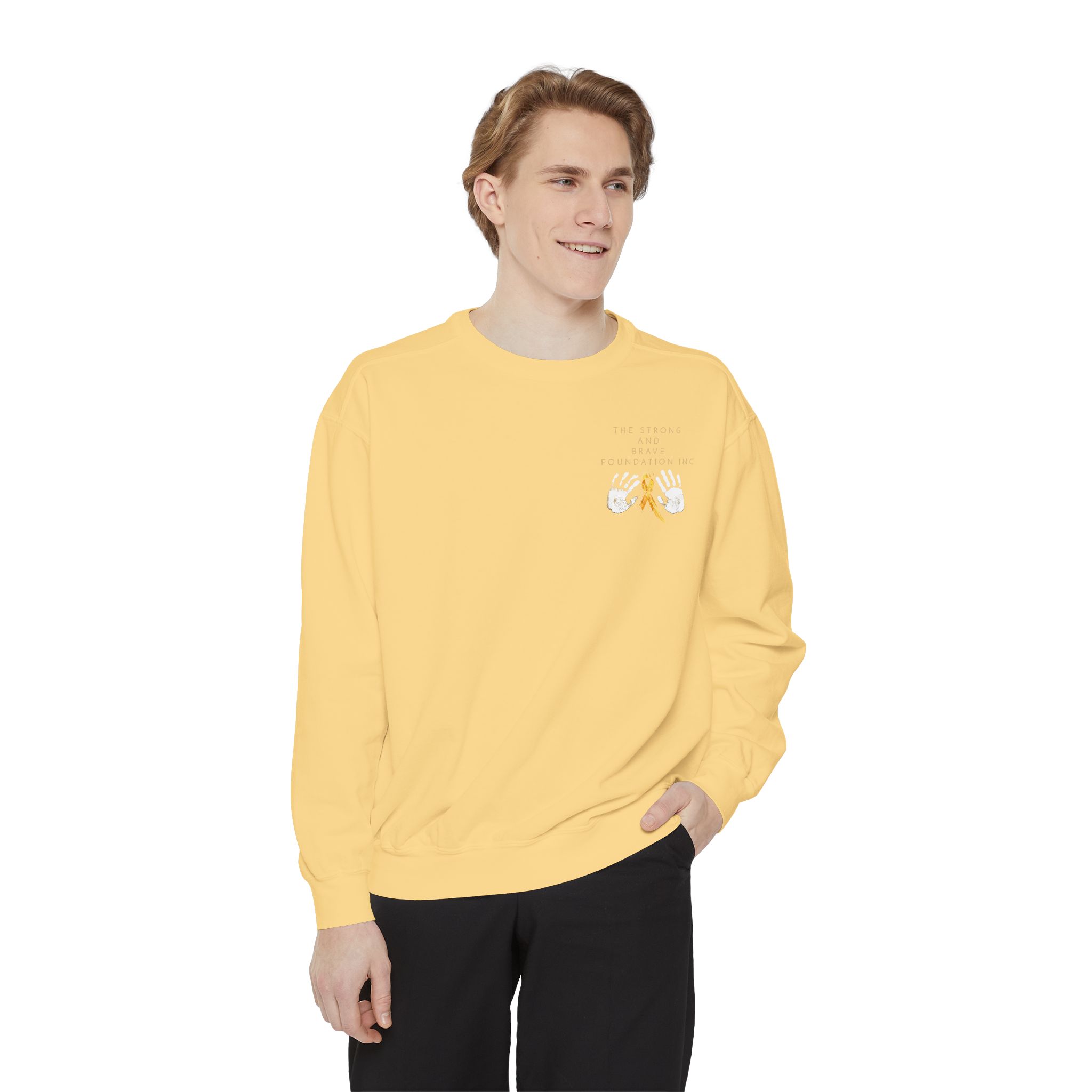 Strong & Brave Foundation Sweatshirt — Gold Ribbon Awareness Crewneck - Image 11
