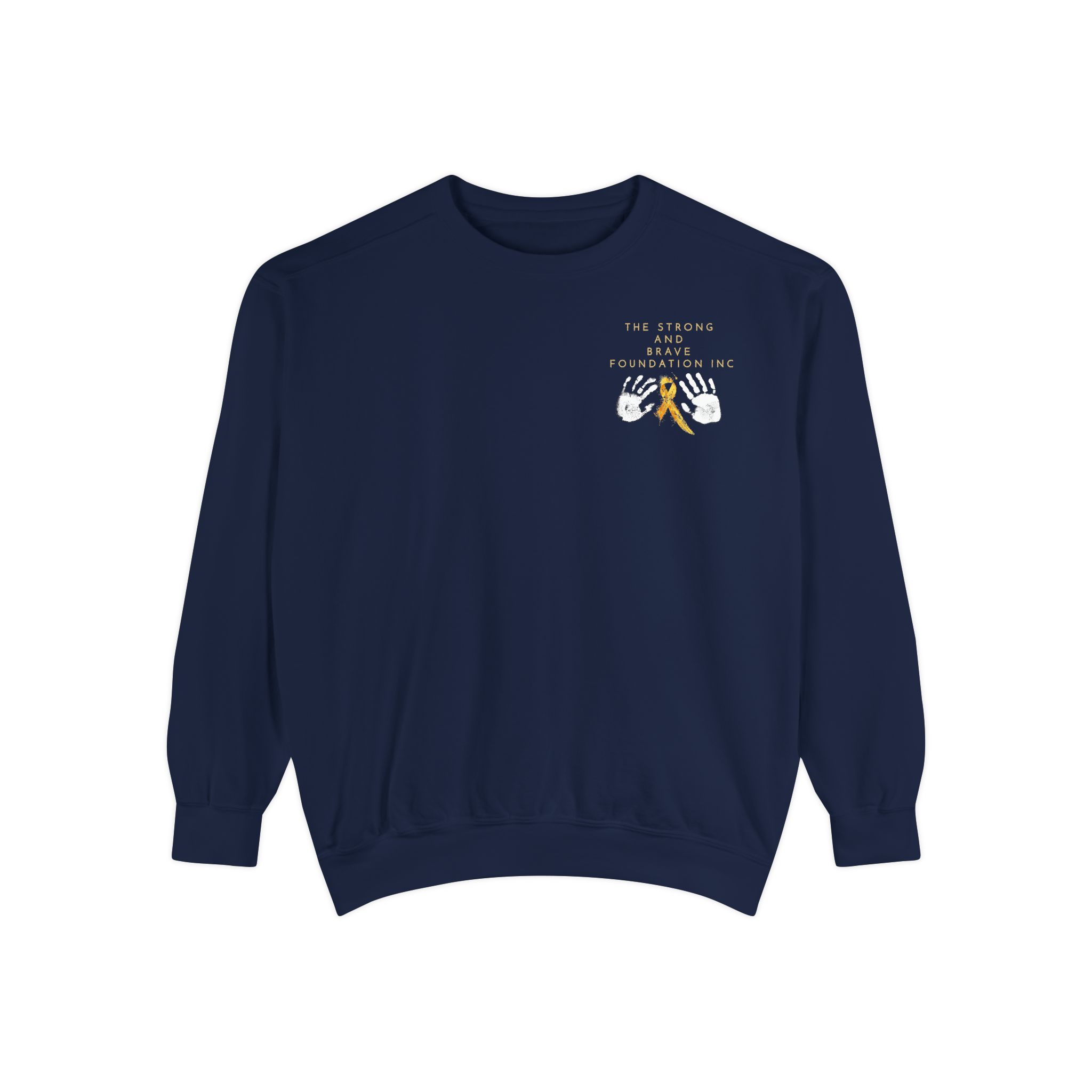 Strong & Brave Foundation Sweatshirt — Gold Ribbon Awareness Crewneck - Image 45