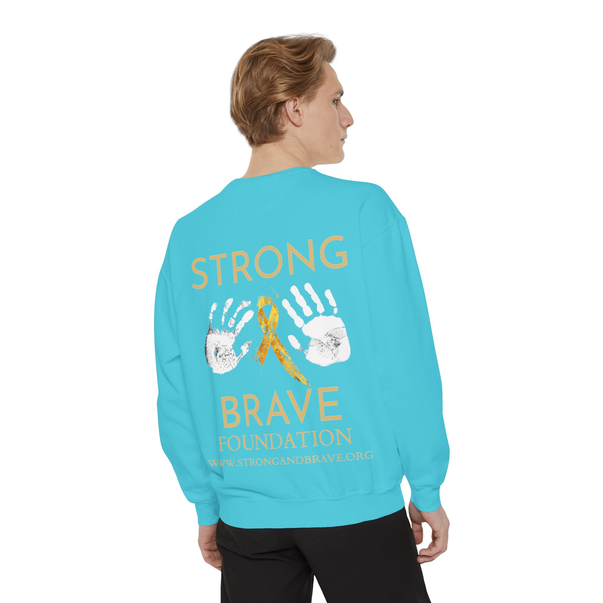 Strong & Brave Foundation Sweatshirt — Gold Ribbon Awareness Crewneck - Image 32