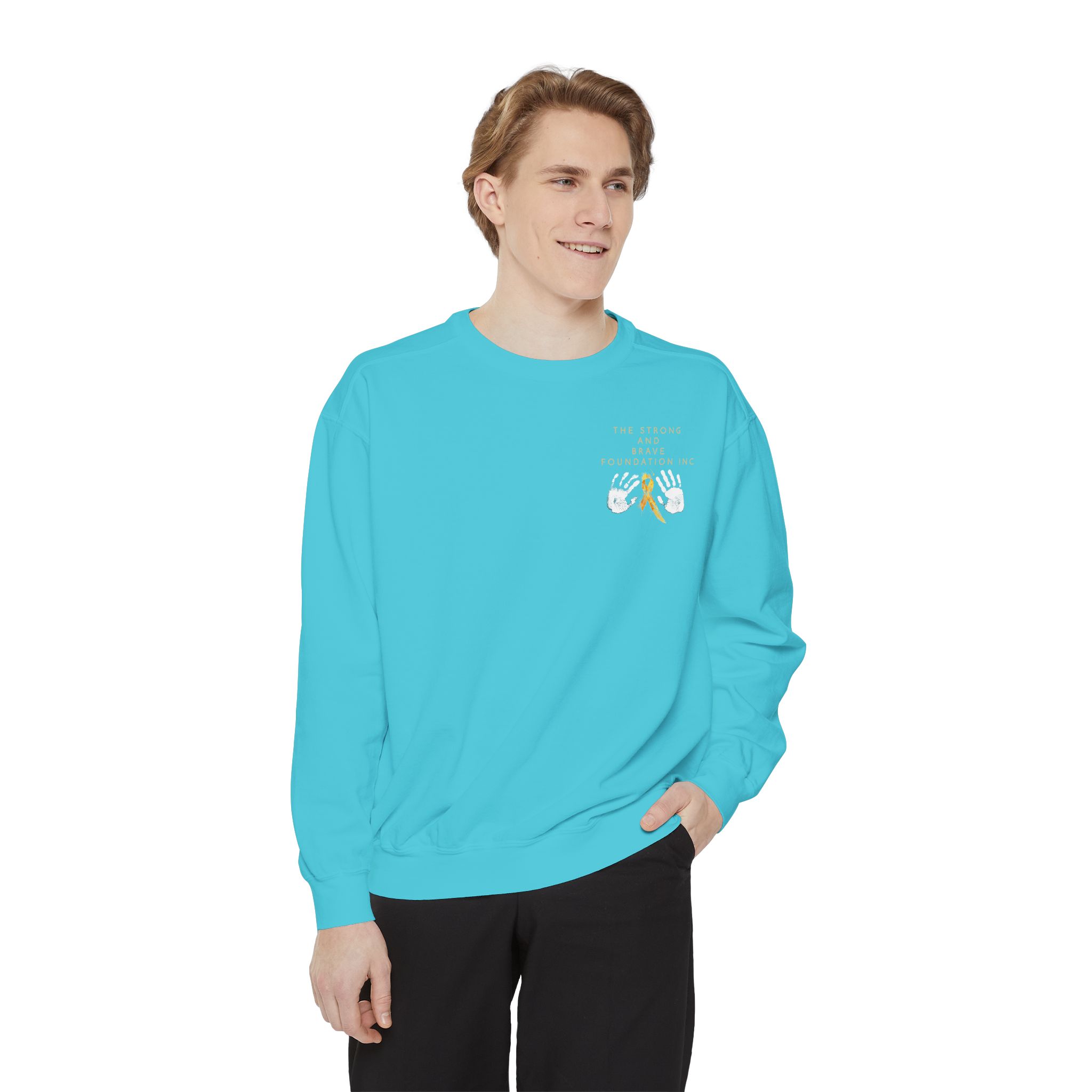 Strong & Brave Foundation Sweatshirt — Gold Ribbon Awareness Crewneck - Image 31