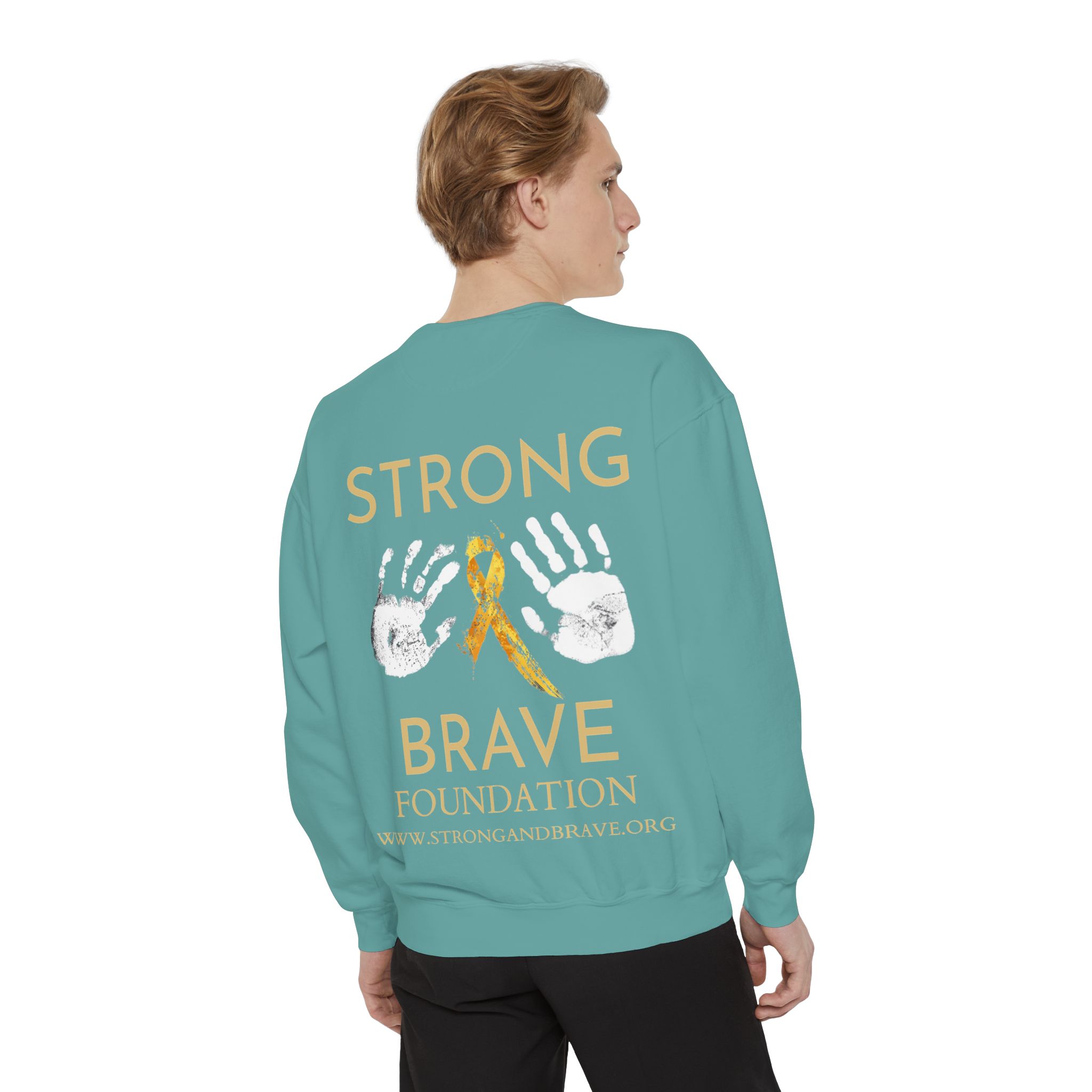 Strong & Brave Foundation Sweatshirt — Gold Ribbon Awareness Crewneck - Image 28