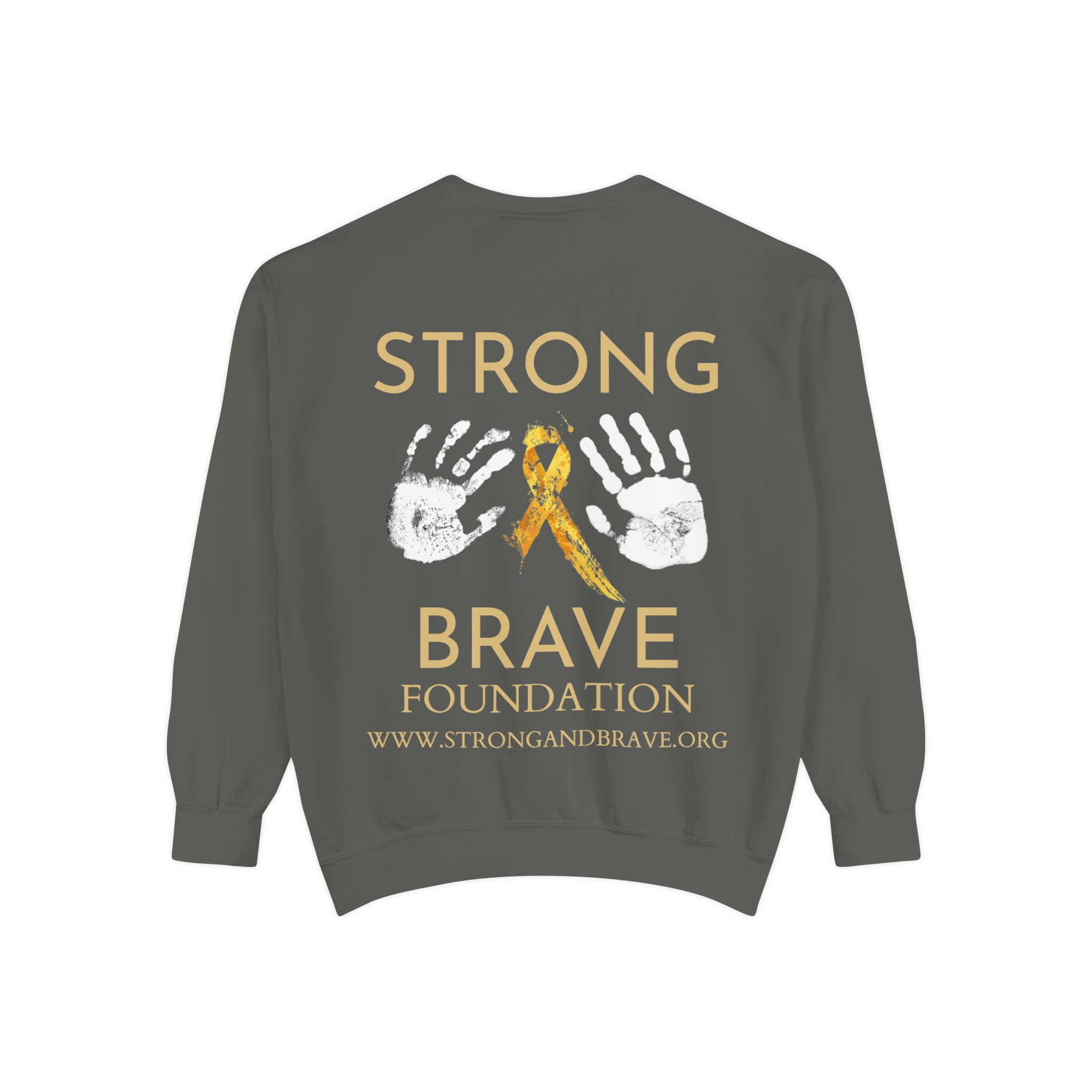 Strong & Brave Foundation Sweatshirt — Gold Ribbon Awareness Crewneck - Image 3