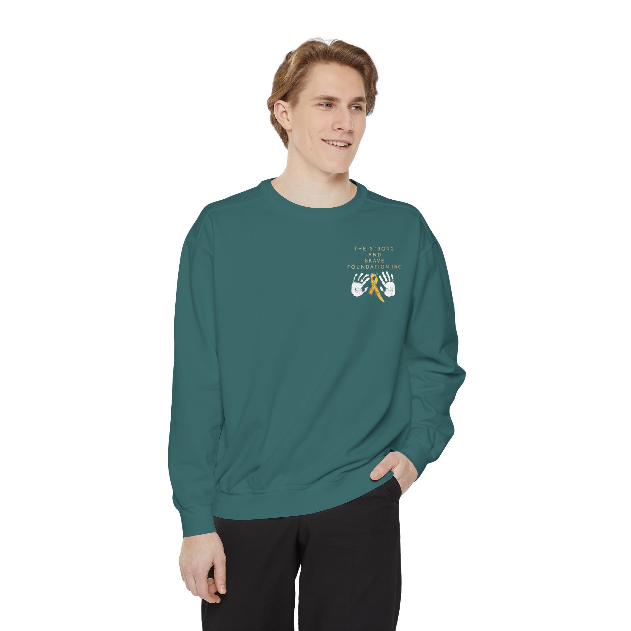 Strong & Brave Foundation Sweatshirt — Gold Ribbon Awareness Crewneck - Image 23