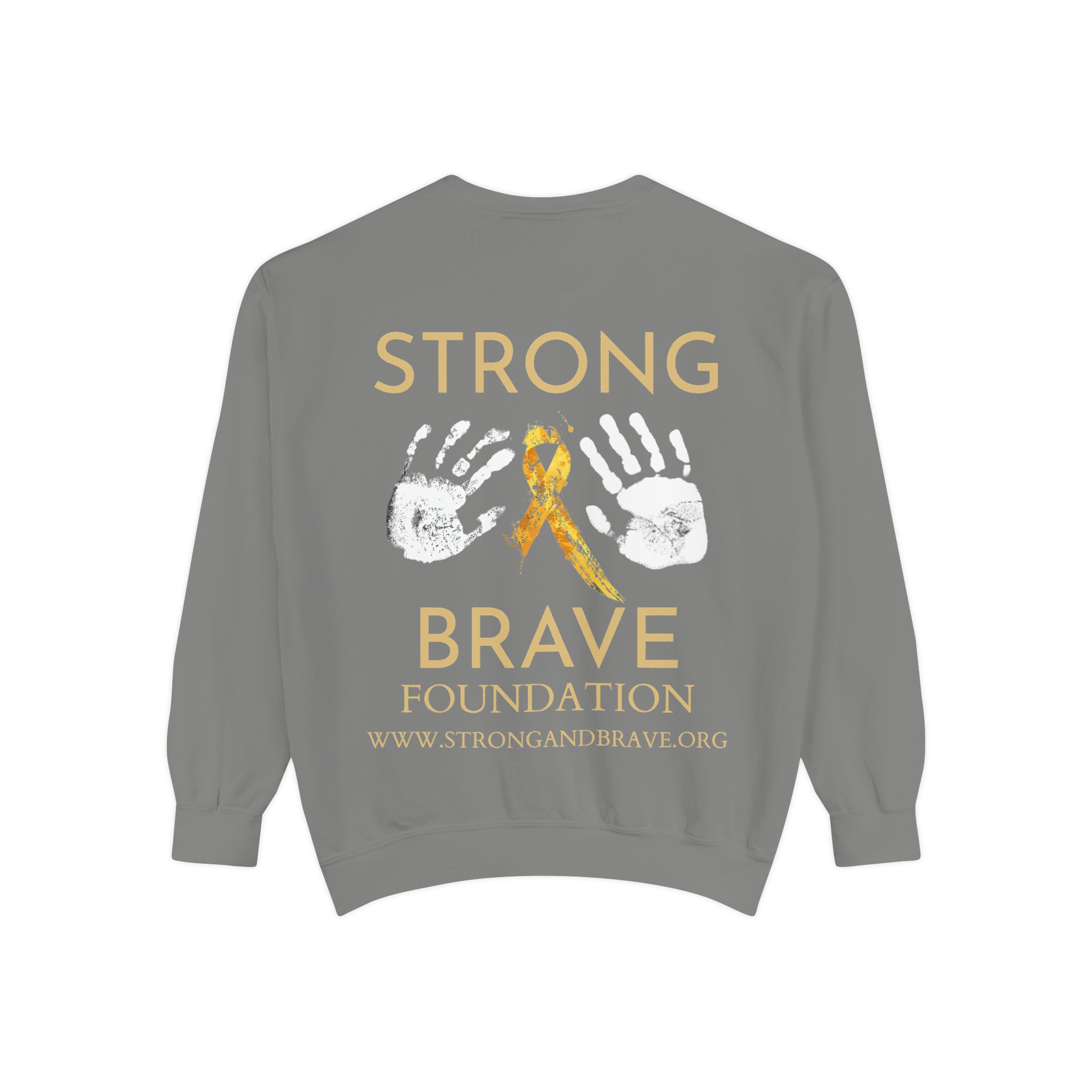 Strong & Brave Foundation Sweatshirt — Gold Ribbon Awareness Crewneck - Image 14