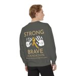 Strong & Brave Foundation Sweatshirt — Gold Ribbon Awareness Crewneck