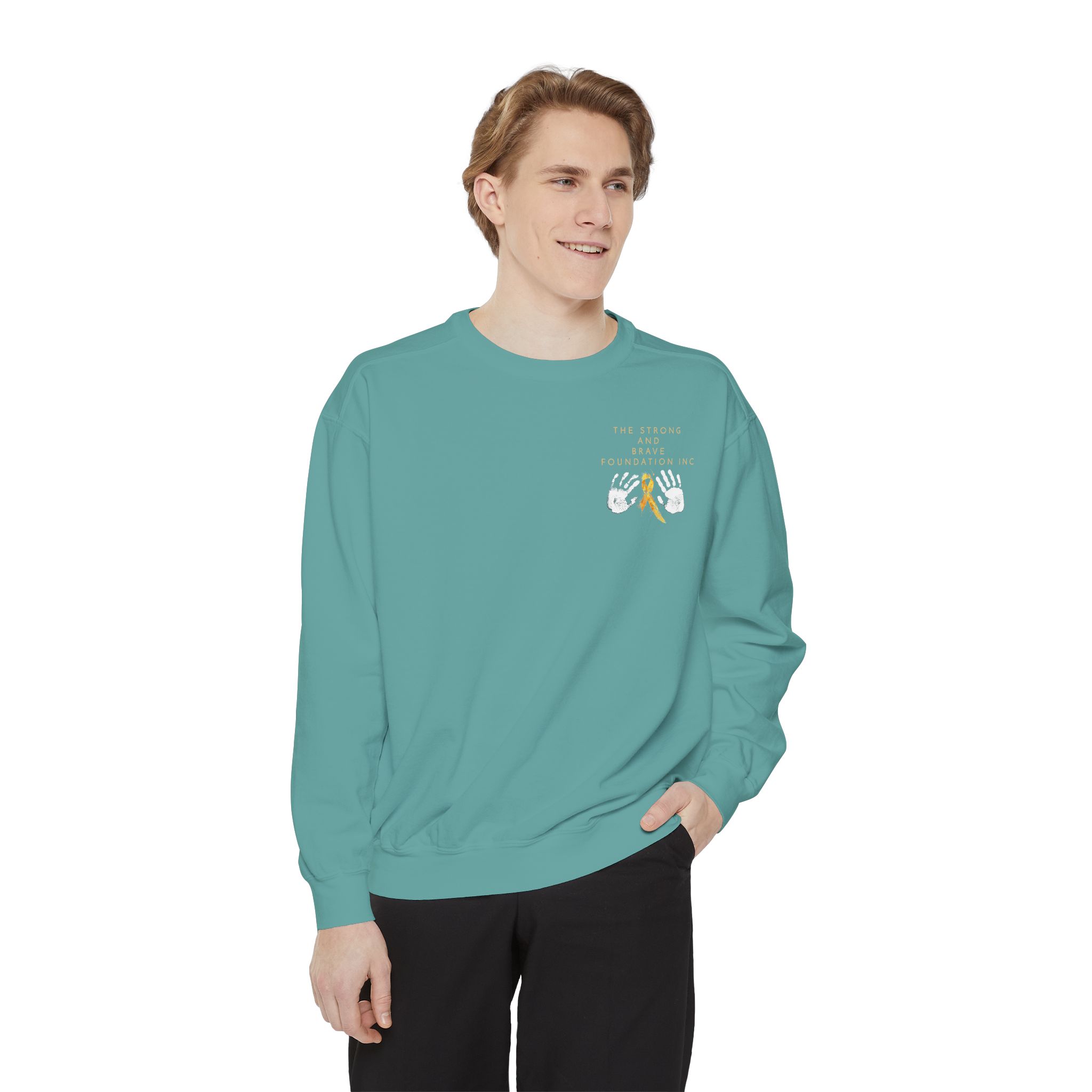 Strong & Brave Foundation Sweatshirt — Gold Ribbon Awareness Crewneck - Image 27