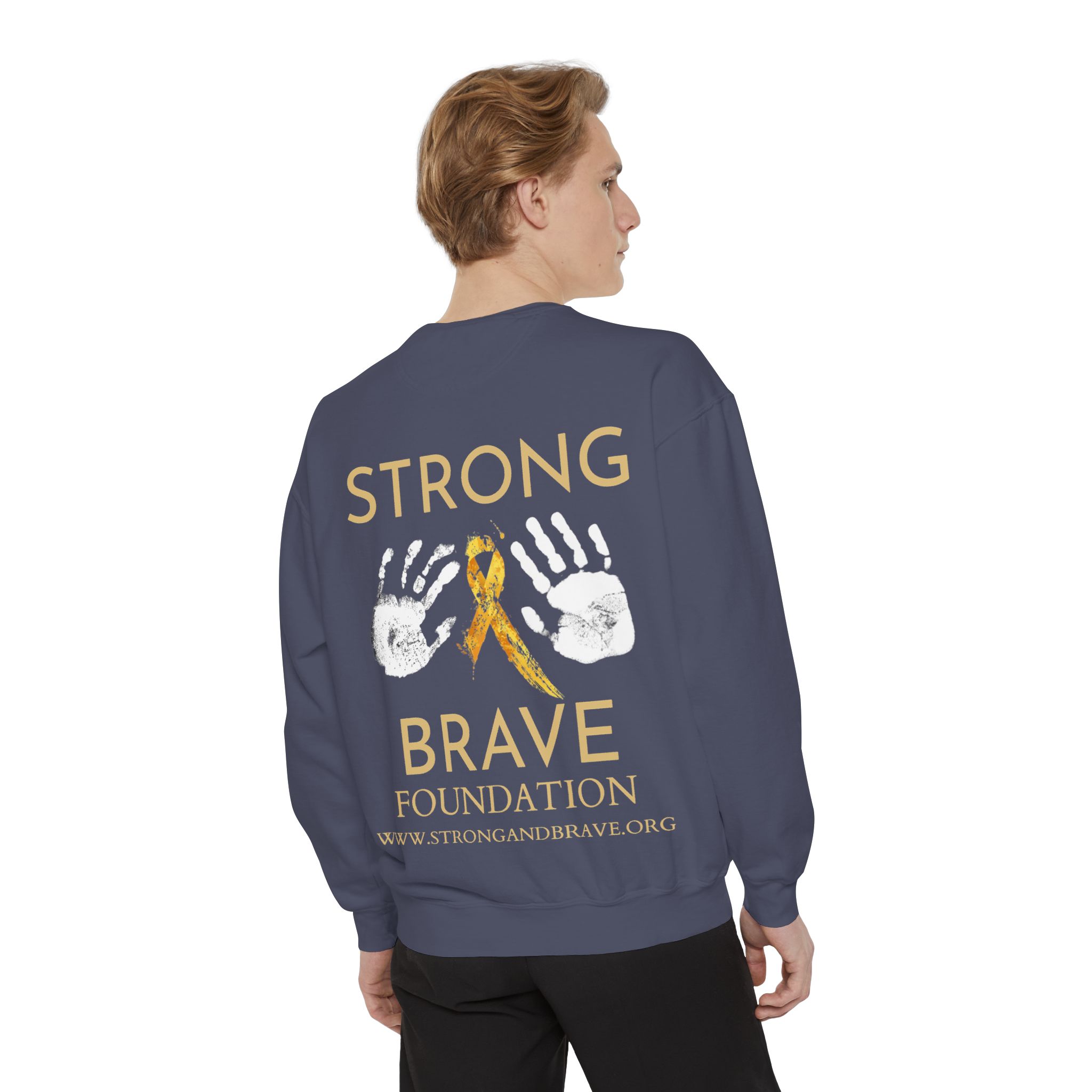 Strong & Brave Foundation Sweatshirt — Gold Ribbon Awareness Crewneck - Image 44