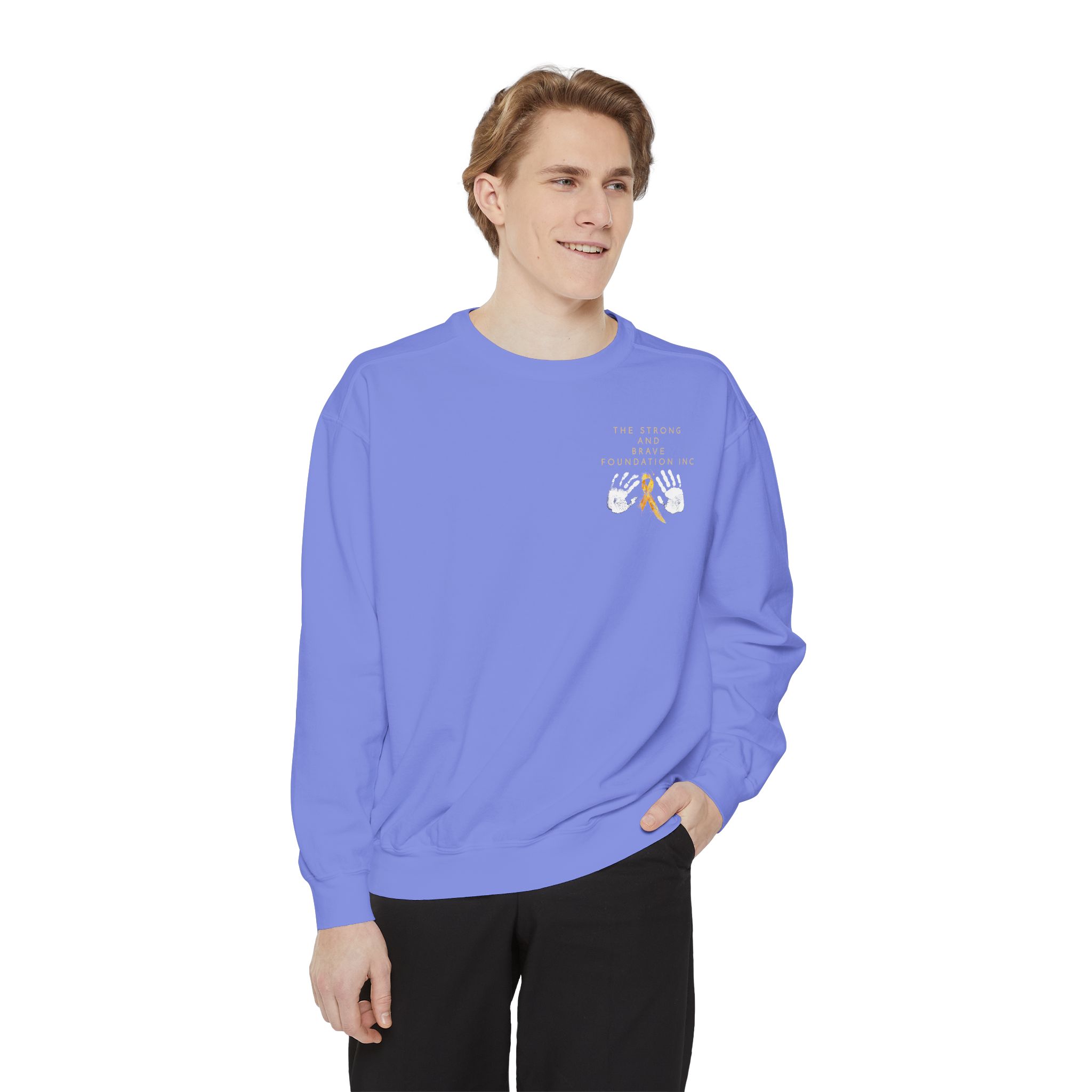 Strong & Brave Foundation Sweatshirt — Gold Ribbon Awareness Crewneck - Image 35