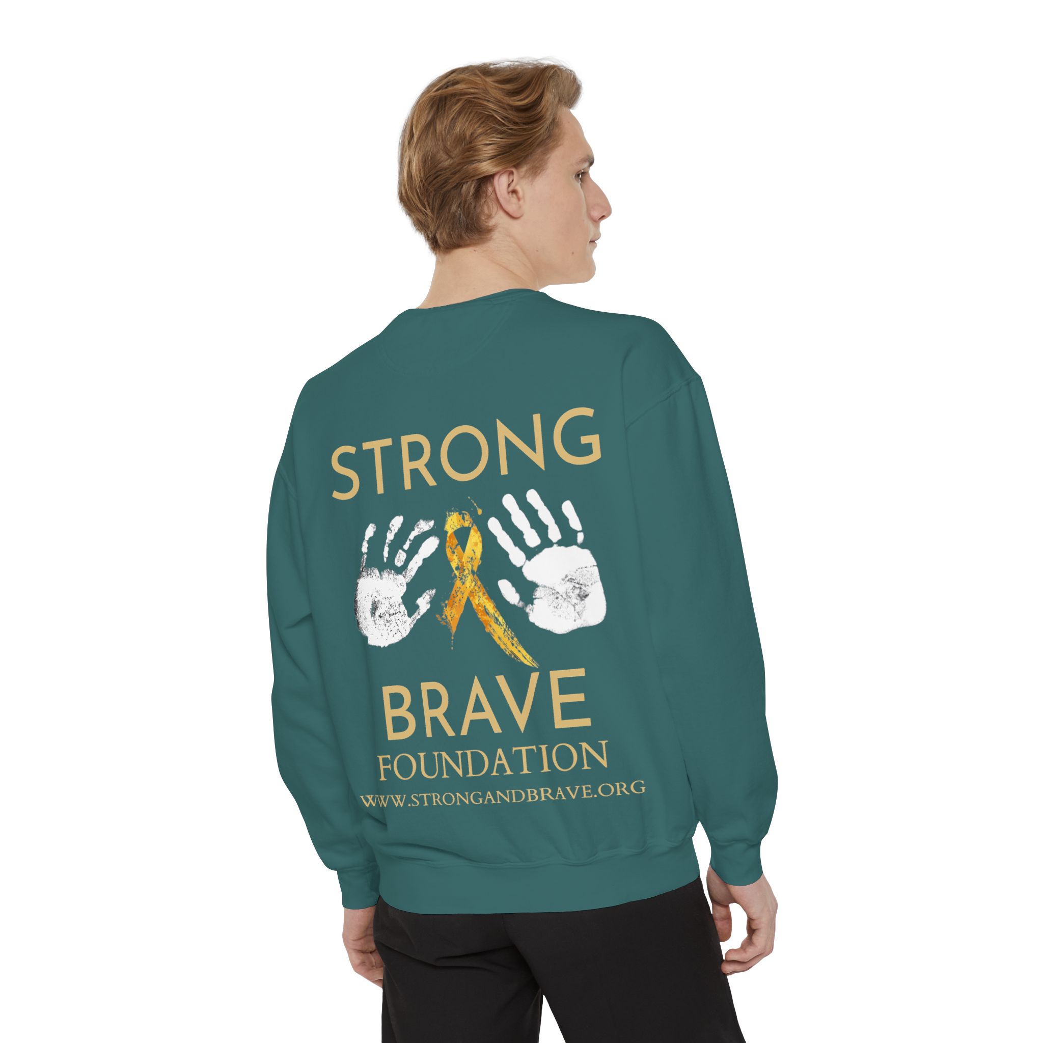 Strong & Brave Foundation Sweatshirt — Gold Ribbon Awareness Crewneck - Image 24